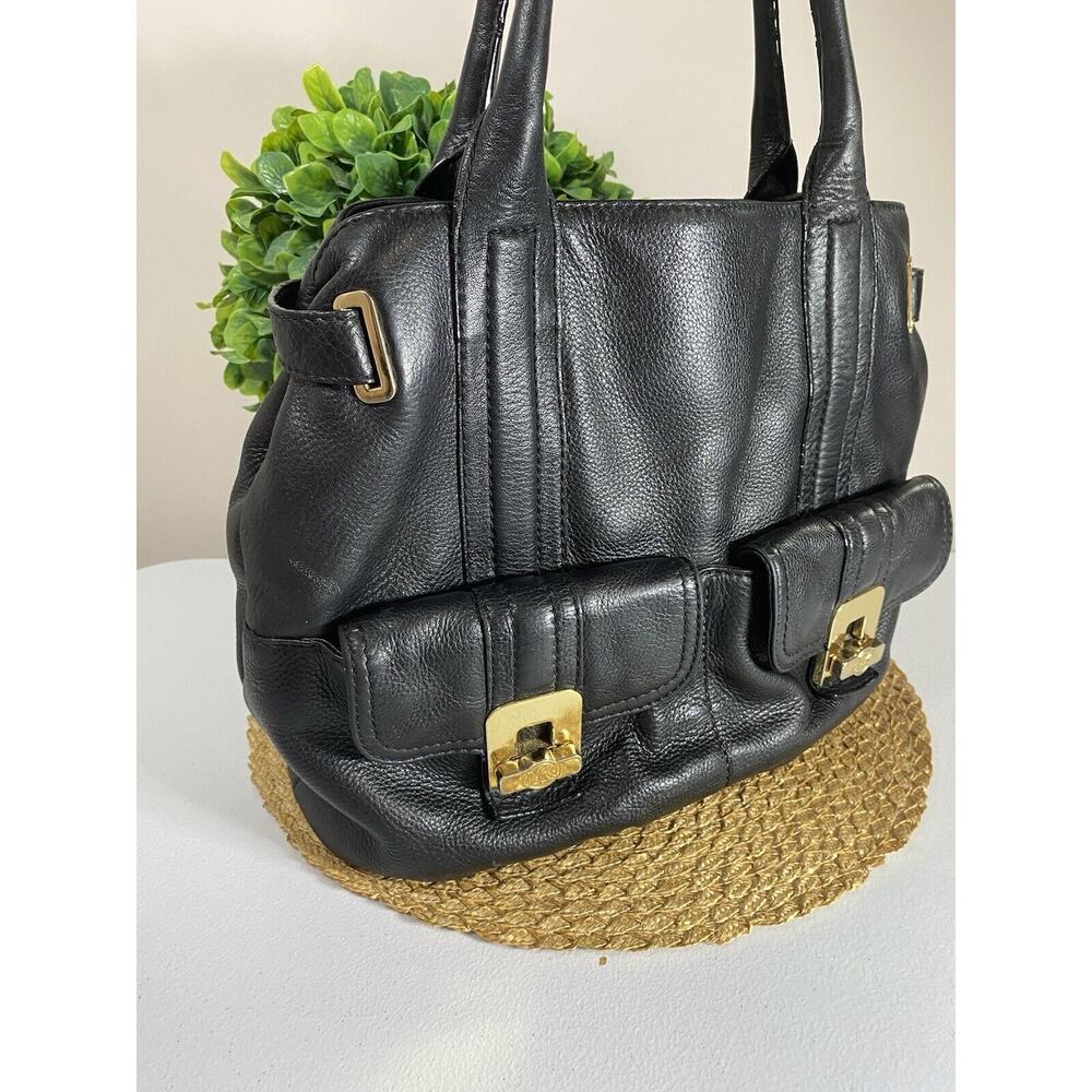 Michael Kors Black Shoulder Bag with Gold Accents